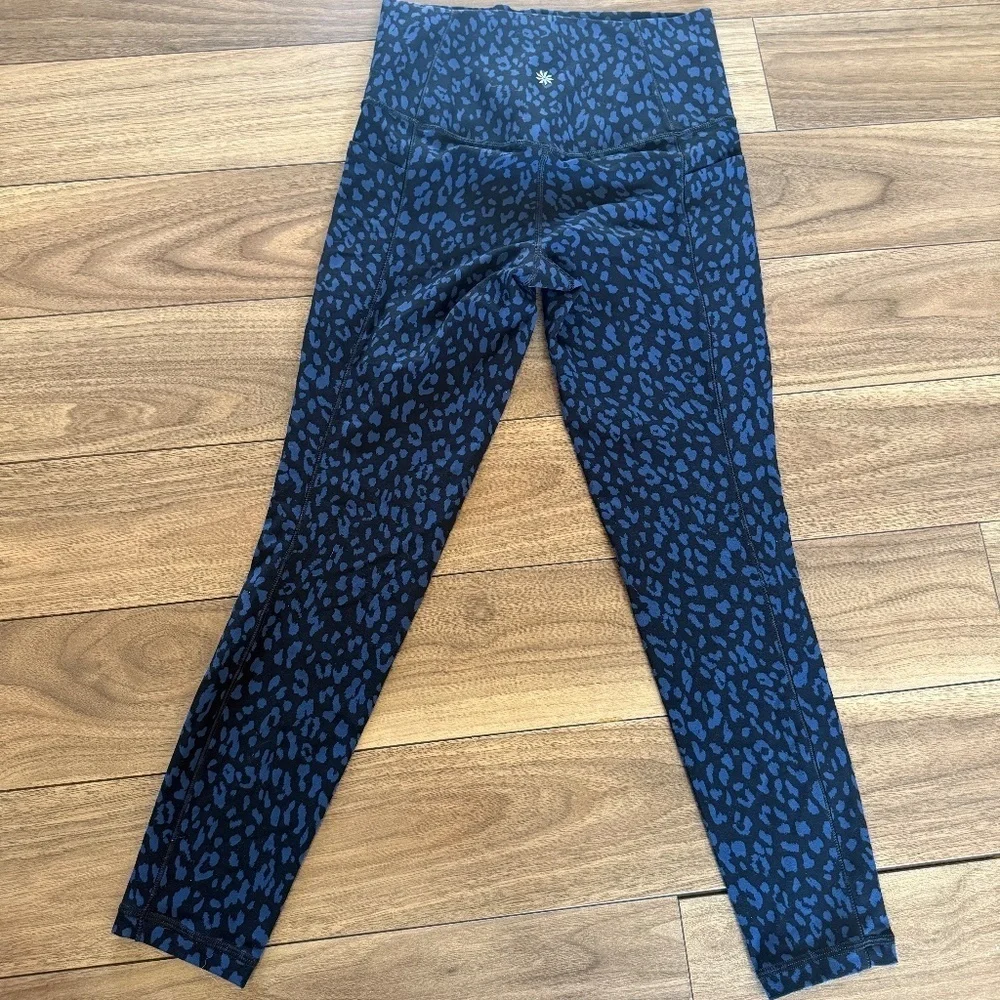 Athleta Size XS | Salutation Leopard Dot Leggings | Blue Enchanted Print - Picture 6 of 8